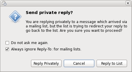 Evolution nag pop-up warning about Reply-To: to list